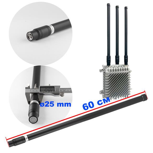 Антена всеспрямована, 3.3 GHz (3200-3400 MHz), 100W, 8±1dBi, Ø25 мм, 60 см, NJ, для jamming обладнання
