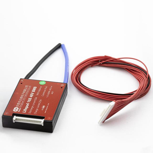 Плата BMS DaLy, LiFePo4, 48V, 16S, 50A, (симетрія, вологозахисна, з балансиром)