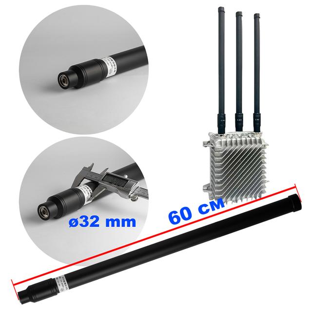 Антена всеспрямована, 720-850 MHz, 100W, 5-8 dBi, Ø32 мм, 60 см, NJ, для jamming обладнання