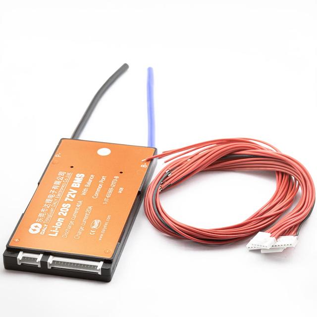 Плата BMS DaLy, Li-ion, 72V, 20S, 40A, (симетрія, вологозахисна, з балансиром)