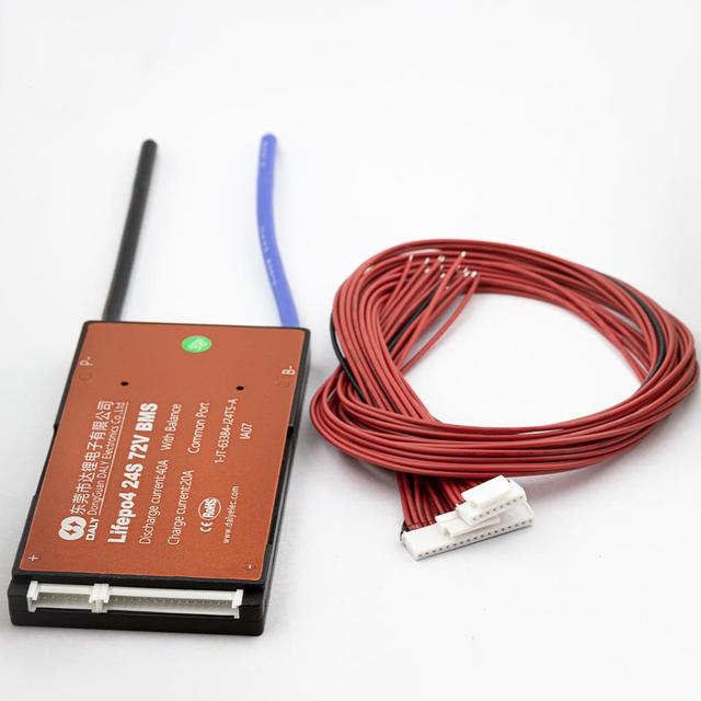 Плата BMS DaLy, LiFePo4, 72V, 24S, 40A, (симетрія, вологозахисна, з балансиром)