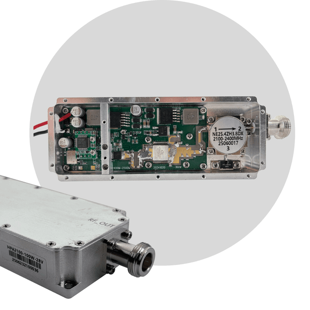 Модуль перешкод (jammer) 2100-2300 MHz, Gan 100W, 50 dBm Max, з циркулятором, NJ, (цифровий мікроконтролер ARM, LoRa)