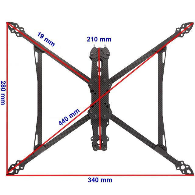Рама для FPV дрону Mark4 V2, 9", карбонова